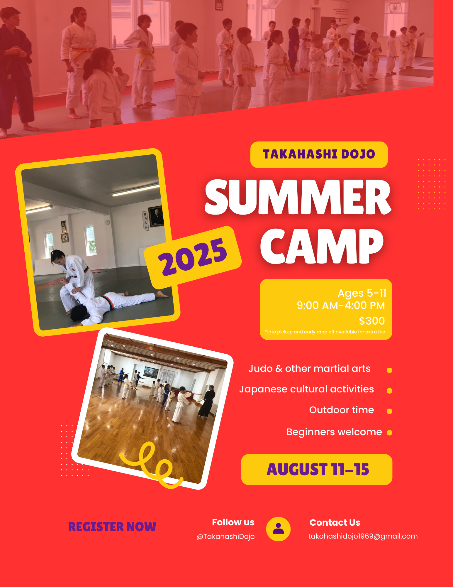 Purple and Yellow Minimalist Summer Camp Flyer 1